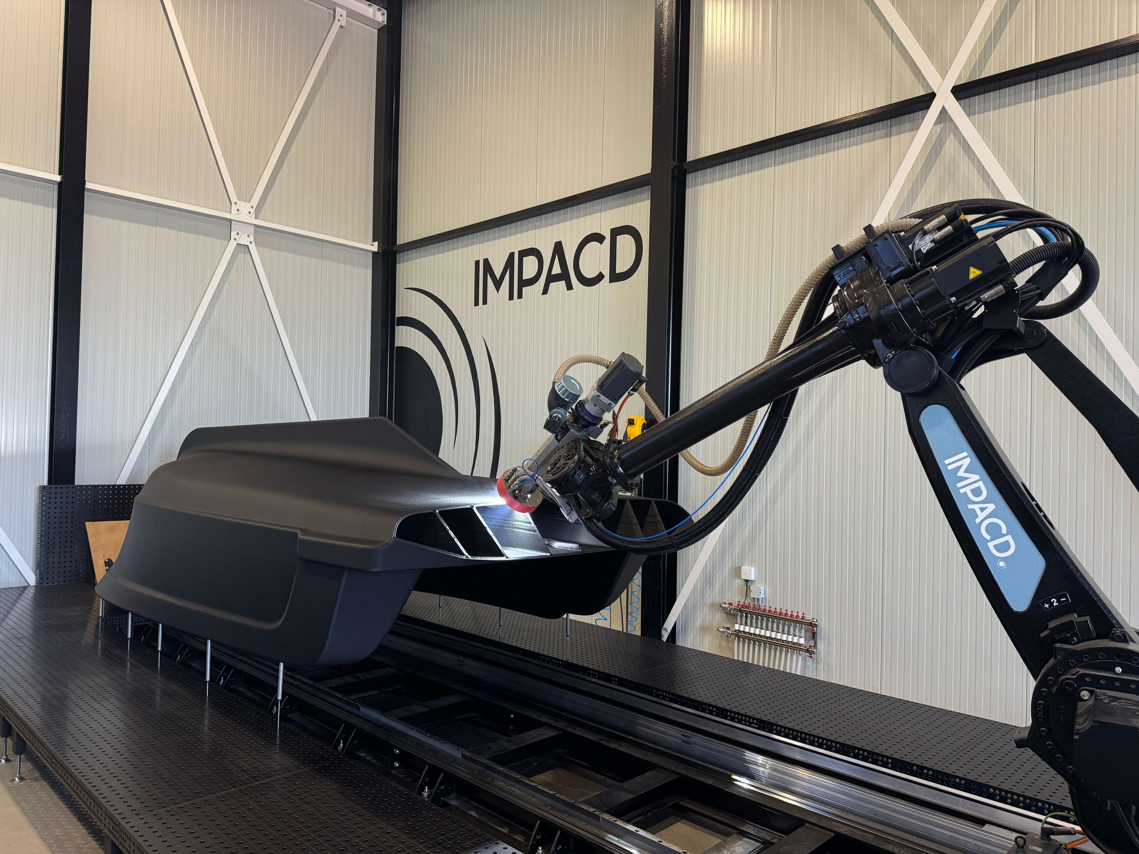 IMPACD Boat being printed at IMPACD Centre 3D print facility