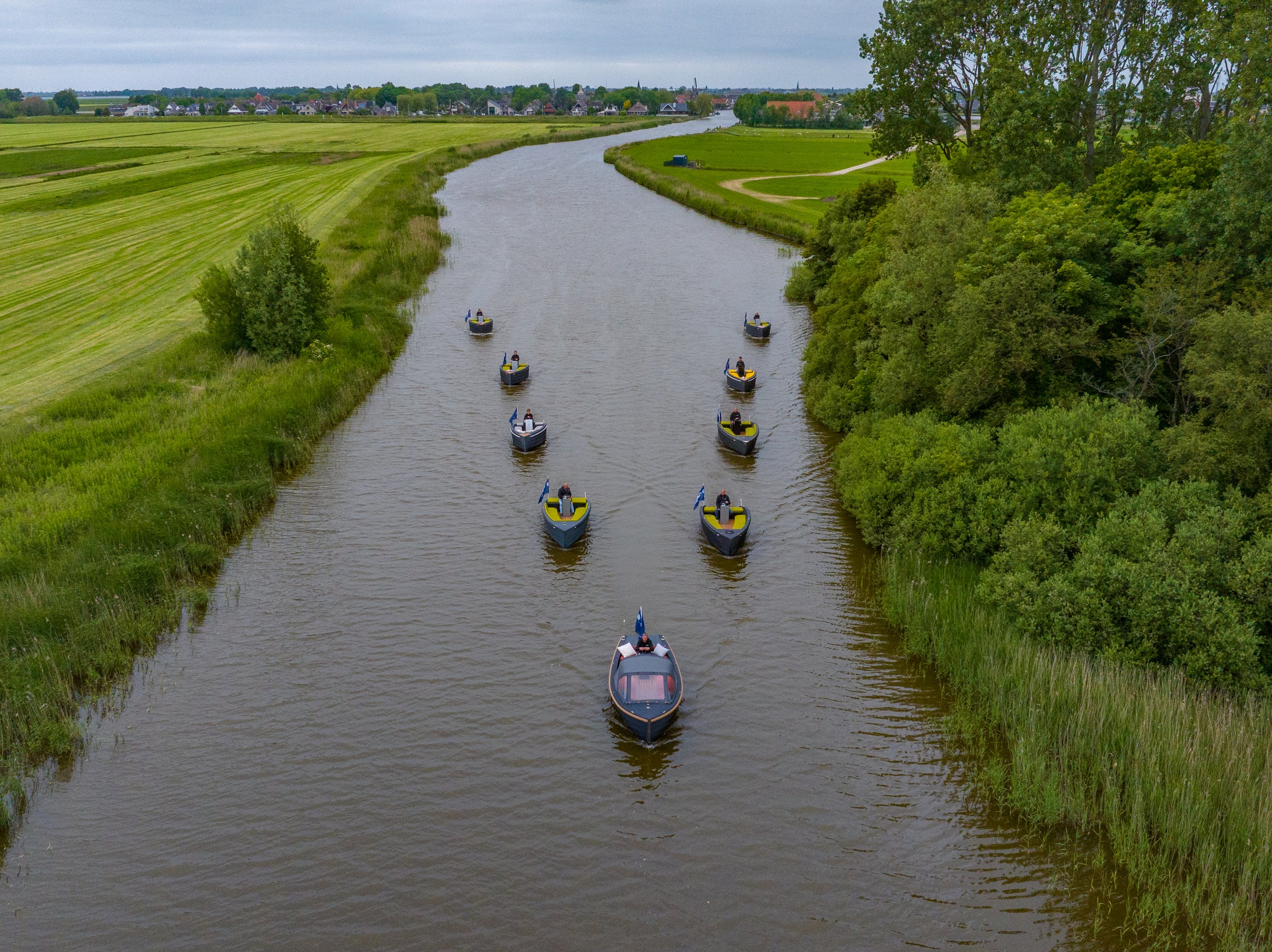 Nine IMPACD 3D printed sloops on the water 2023